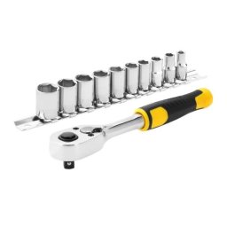 Set capete tubulare Stanley STMT82666-0, antrenor 1/4" cu clichet 72 dinti, 11 piese