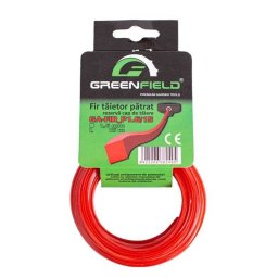 Fir nailon Greenfield GA-FIR_P1.6/15 | profil pătrat 1.6 mm | 15 m | rezistent, tăiere precisă | pentru motocoasă, trimmer și întreținere gazon