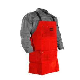Șorț pentru sudură Telwin 804369 - piele roșie - 595×880 mm - protecție termică și la scântei - durabil și confortabil pentru sudori