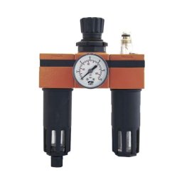 Grup complet tratare aer 3 elemente OMG 745F+R+LM | FRL 1/4" | Presiune 18 bar | Filtru regulator lubrificator pentru sisteme pneumatice | Montaj rapid, performanță industrială