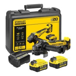 Polizor unghiular Stanley SFMCG700M2K, kit 2 acumulatori Li-Ion 18 V/4.0 Ah, disc 125 mm, 8000 RPM