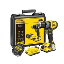 Stanley FatMax V20 SFMCD725D2K, mașină de găurit și înșurubat 80 Nm, 2x acumulatori 18V 2.0Ah, încărcător și valiză