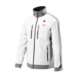 Jacheta încălzită electric Flex 511978, TJ White 10.8/18.0 3XL Men, compatibilă cu acumulatori Li-Ion 10.8 și 18 V, pentru bărbați, mărime 3XL