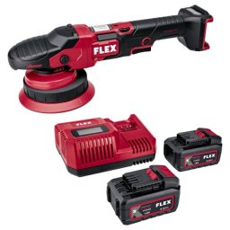 Mașină de polisat orbitală FLEX XFE 15 150 18.0-EC Set, 150 mm, cu acumulatori Li-Ion 18 V/5.0 Ah