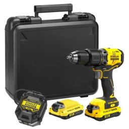 Mașină de găurit și înșurubat cu percuție | Stanley SFMCD715C2K | 2 acumulatori 18 V | 1,5 Ah fiecare | 60 Nm cuplu
