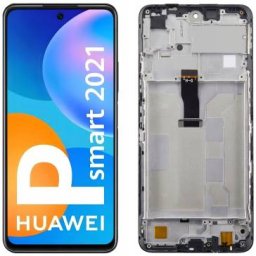 Display cu touchscreen si rama Huawei P Smart 2021 Negru OEM