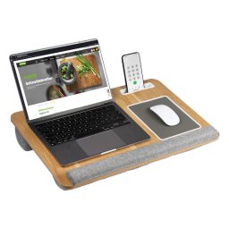Suport pentru laptop cu suport pentru mouse Kesper 77623, Suport integrat pentru smartphone/tableta, 54,5 x 35,5, Maro