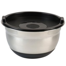 Bol de inox cu capac Kesper 90826, 4,5 l, 26 cm, otel inoxidabil, scala de masurare, margine larga, fund antiderapant, inox
