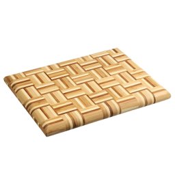 Tocator si platou de servire 2in1 Kesper 58367, 30 x 40 cm, Bambus, Suprafata care protejeaza lamele cutitelor, Maro/Mozaic