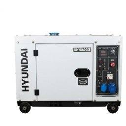 Generator de curent monofazat cu motor diesel Hyundai DHY8600SE, 6 kW