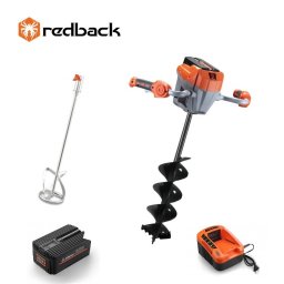 Motoburghiu cu acumulator Redback E808T – burghiu 150 mm, paletă 120 mm, set EP60 și EC50, 40 V