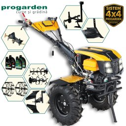 Pachet motocultor Progarden Campo 1873 Alpine V2 PAC1873B – 18 CP benzină, pluguri, prășitoare