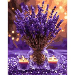 Set pictura pe numere, cu sasiu, Lavanda, 40x50 cm