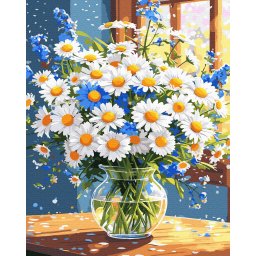 Set pictura pe numere, cu sasiu, Margarete, 40x50 cm