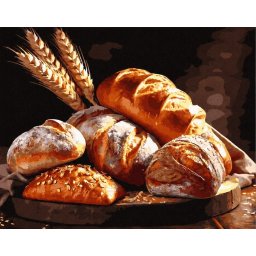 Set pictura pe numere, cu sasiu, Miros de paine, 40x50 cm