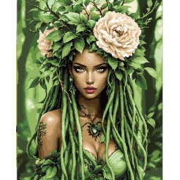 Set pictura pe numere, cu sasiu, Spiritul padurii tropicale, 40x50 cm