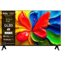 Televizor TCL QLED 32S4K, 80 cm, Smart Android TV, HD Ready, Clasa F, DVB-T2/HEVC/S2, DVB-C, 2xHDMI,USB, Wi-FI, Android TV, Negru