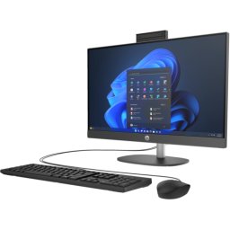 Sistem desktop HP ProOne 240 G10 AIO, procesor Intel Core Ultra 7 155U, 23.8 inch, Full HD IPS, 16GB DDR5, 512GB SSD, Intel Graphics, Windows 11 Pro, Negru