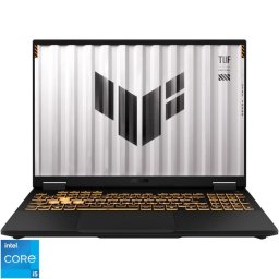 Laptop Gaming ASUS TUF F16 FX608JHI cu procesor Intel® Core™ i5 14450HX, Display 16'', Full HD+, 144Hz, IPS, 16GB DDR5 RAM, 512GB SSD, Placa video NVIDIA® GeForce RTX™ 5050 8GB GDDR7, No OS, Jaeger Gray