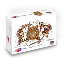 Puzzle din lemn multicolorat - Tigru, 138 piese