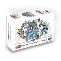 Puzzle din lemn multicolorat - Meduza, 106 piese