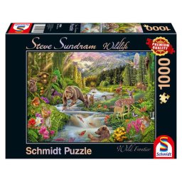 Puzzle Schmidt: Steve Sundram - Animale din padure, 1000 piese
