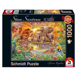 Puzzle Schmidt: Steve Sundram - Animale salbatice din Africa, 1000 piese