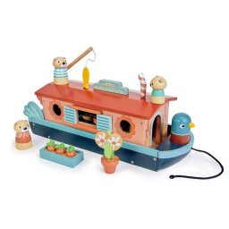Jucarie Barca familiei de vidre, Tender Leaf Toys - Little Otter Canal Boar, din lemn premium, 3+ ani