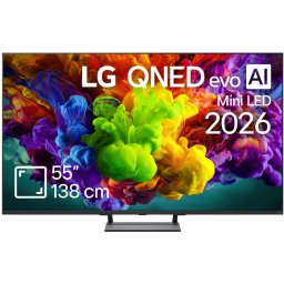 Televizor LG QNED Evo Mini LED 55QNED93B6A, 138 cm, Smart, 4K Ultra HD, 165 Hz, Clasa G (Model2026), Negru