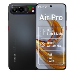 Telefon Mobil ZTE nubia Air Pro, Procesor Mediatek Dimensity 7100 Octa-Core, Ecran AMOLED 6.77", 8GB RAM, 512GB Flash, Camera Duala 108+2MP, Wi-Fi, 5G, Dual Sim, Android, Negru