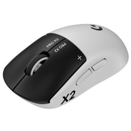 Mouse gaming wireless Logitech PRO X2 Superstrike, 44000 DPI, senzor Hero 2, Alb/Negru