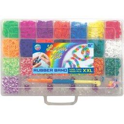 Set Creativ Elastice Loom Colorate cu Organizator si Accesorii Moxy GR240028, Varsta 5+ ani, Multicolor