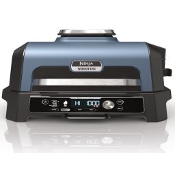 Gratar electric de exterior NINJA Woodfire Pro Connect XL OG901EU, 1700 W, 7 programe, Cronometru, Albastru-Negru