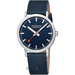 Mondaine Mondaine A660.30360.40SBD Mens Watch Classic SBB recyc. Textile 40mm 3ATM A660.30360.40SBD