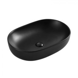 Lavoar dreptunghiular Fluminia Odera Slim 61 cm, negru mat