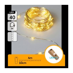Aigostar - Ghirlandă LED decorativă cu dop pentru sticlă 40xLED/3xLR44 4m alb cald