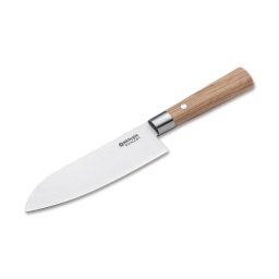 Böker - Cuțit de bucătărie santoku din oțel damasc DAMAST OLIVE 17,2 cm lemn de măslin