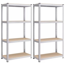 Raft metalic Songmics EZ-GLR048E01 – 4 polite MDF reglabile, 80 × 40 × 160 cm, gri