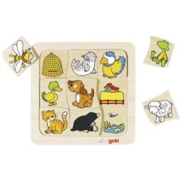Joc puzzle de asociere Casutele animalelor
