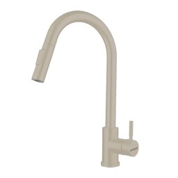 Baterie bucatarie Pyramis ECO IDEA VOLCANO Beige, pipa inalta rotativa, dus extractabil, cartus ceramic, alama