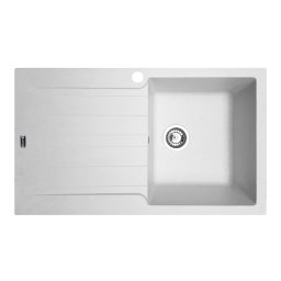 Chiuveta soft compozit Pyramis SIERRA Durothek 1B 1D DR Alb, Soft composite, 1 cuva 1 picurator, 86x50 cm, baza 45 cm, garantie 5 ani