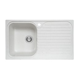 Chiuveta soft compozit Pyramis Stripe DUROTHEK 1B1D ST ALB, Soft composite, 1 cuva 1 picurator, 86x50 cm, baza 45 cm, garantie 5 ani