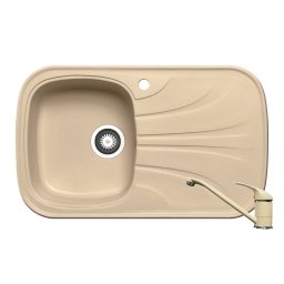 Chiuveta Compozit Saria 1B1D ST, 1 cuva 1 picurator, 82x50 cm, baza 45 cm, garantie 6 ani