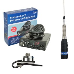 Statie radio Kit Statie radio CB PNI ESCORT HP 8024 ASQ + Antena CB PNI ML160 cu Suport T941