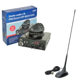 Statie radio Pachet statie radio CB PNI ESCORT HP 8024 ASQ + Antena CB PNI Extra 48 cu magnet