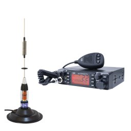 Statie radio Kit Statie radio CB PNI ESCORT HP 9001 PRO ASQ reglabil, AM-FM, 12V, 4W + Antena CB PNI ML70 26-30MHz, 200W, 70cm, magnet 145 mm inclus