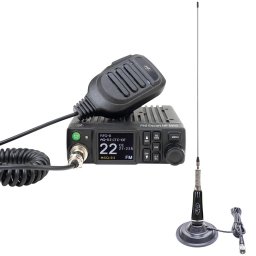 Statie radio Pachet Statie radio CB PNI Escort HP 8900 ASQ, 12-24V + Antena CB PNI LED 2000 cu baza magnetica