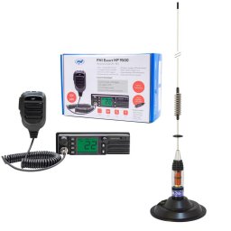 Statie radio Pachet Statie radio CB PNI Escort HP 9500, ASQ, 12-24V + Antena CB PNI ML70, 70 cm cu baza magnetica 145 mm inclusa