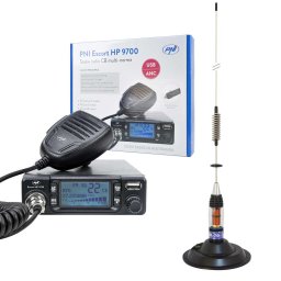 Statie radio Pachet Statie radio CB PNI Escort HP 9700 USB si Antena CB PNI ML70 cu baza magnetica 145 mm inclusa