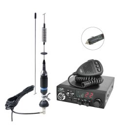 Statie radio Pachet statie radio CB PNI ESCORT HP 8024, 12V-24V ASQ + Antena CB PNI S75 cu cablu si montura fixa